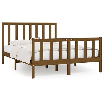 Rám postele medově hnědý masivní dřevo 150×200 cm King Size, 3106841 (3106841)