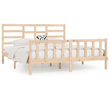 Rám postele masivní dřevo 180 × 200 cm Super King, 3107628 (3107628)