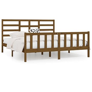 Rám postele medově hnědý masivní borovice 200 × 200 cm, 3107636 (3107636)