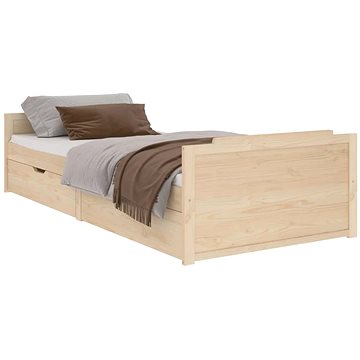 Rám postele se zásuvkami masivní borové dřevo 90 × 200 cm, 322159 (322159)