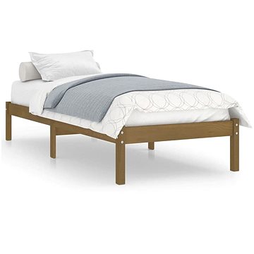Rám postele medově hnědý masivní dřevo 90 × 190 cm jednolůžko, 809985 (809985)