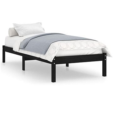 Rám postele černý masivní dřevo 90 × 190 cm jednolůžko, 809986 (809986)