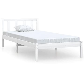 Rám postele bílý masivní borovice 90 × 190 cm jednolůžko, 810048 (810048)