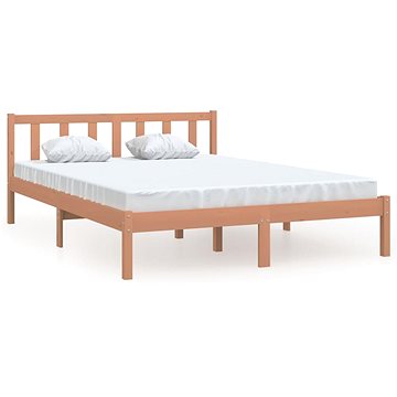 Rám postele medově hnědý masivní borové dřevo 140 × 190 cm, 810065 (810065)