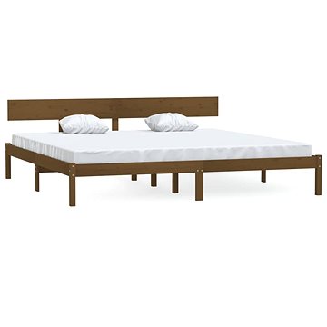 Rám postele medový masivní borovice 180 × 200 cm UK Super King, 810165 (810165)