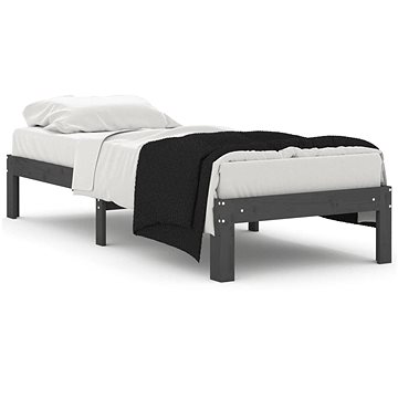 Rám postele šedý masivní dřevo 75 × 190 cm Small Single, 810327 (810327)