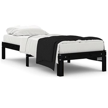 Rám postele černý masivní dřevo 75 × 190 cm Small Single, 810329 (810329)