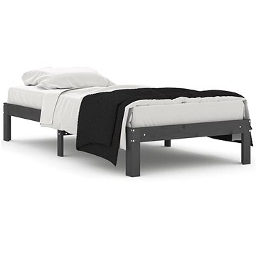 Rám postele šedý masivní dřevo 90 × 190 cm Single, 810332 (810332)