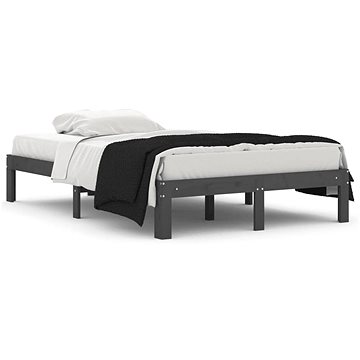 Rám postele šedý masivní dřevo 120 × 190 cm Small Double, 810337 (810337)