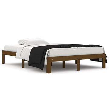 Rám postele medově hnědý masivní dřevo 135 × 190 cm Double, 810343 (810343)