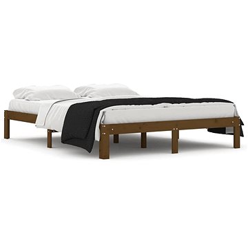 Rám postele medově hnědý masivní dřevo 150 × 200 cm King Size, 810373 (810373)