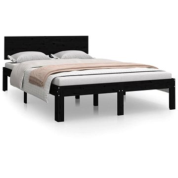 Rám postele černý masivní dřevo 120 × 190 cm Small Double, 810469 (810469)
