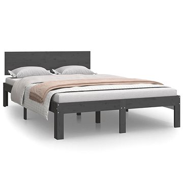 Rám postele šedý masivní borovice 120 × 200 cm, 810492 (810492)