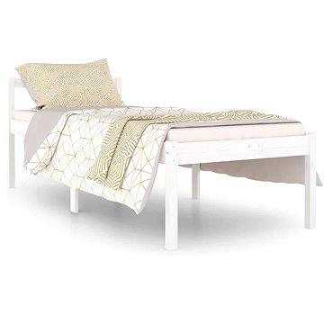 Rám postele bílý masivní dřevo 75 × 190 cm Small Single, 810575 (810575)