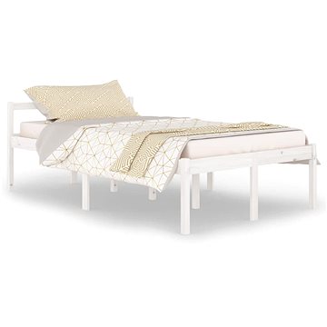 Rám postele bílý masivní borovice 120 × 200 cm, 810610 (810610)