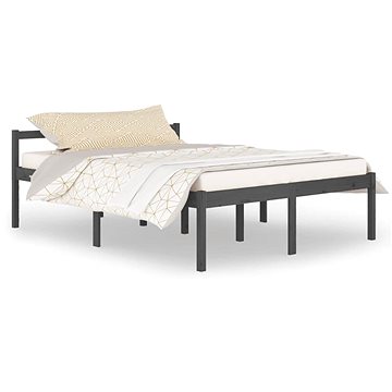 Rám postele šedý masivní borovice 150 × 200 cm King, 810621 (810621)