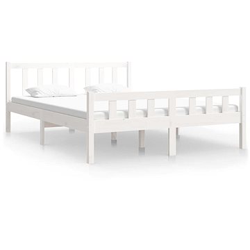 Rám postele bílý masivní dřevo 120 × 190 cm Small Double, 810650 (810650)
