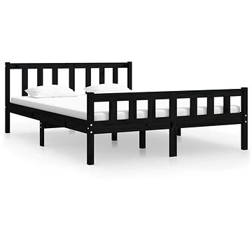 Rám postele černý masivní dřevo 120 × 190 cm Small Double, 810653 (810653)