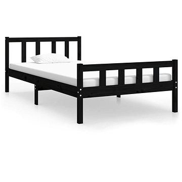 Rám postele černý masivní dřevo 90 × 200 cm, 810668 (810668)