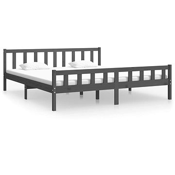Rám postele šedý masivní dřevo 200 × 200 cm, 810701 (810701)