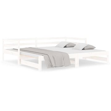 Výsuvná postel bílá 2× (90 × 190) cm masivní borovice, 814655 (814655)