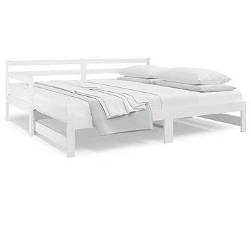 Výsuvná postel bílá 2× (90 × 190) cm masivní borovice, 814660 (814660)