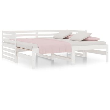 Výsuvná postel bílá 2× (90 × 190) cm masivní borovice, 814670 (814670)