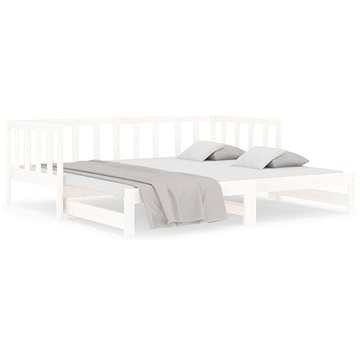 Výsuvná postel bílá 2× (80 × 200) cm masivní borovice, 814705 (814705)