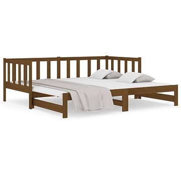 Výsuvná postel medově hnědá 2× (80 × 200) cm masivní borovice, 814707 (814707)