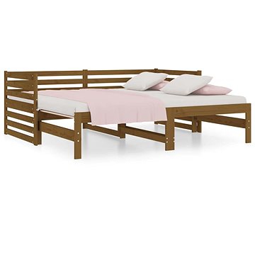Výsuvná postel medově hnědá 2× (80 × 200) cm masivní borovice, 814712 (814712)