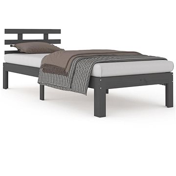 Rám postele šedý masivní dřevo 75 × 190 cm Small Single, 814716 (814716)