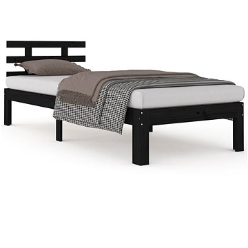 Rám postele černý masivní dřevo 75 × 190 cm Small Single, 814718 (814718)