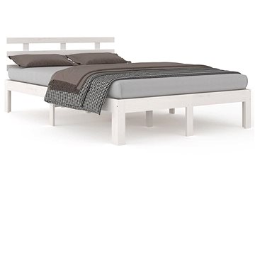 Rám postele bílý masivní dřevo 135 × 190 cm Double, 814730 (814730)