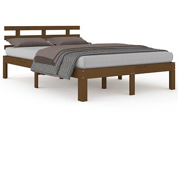 Rám postele medově hnědý masivní dřevo 135 × 190 cm Double, 814732 (814732)