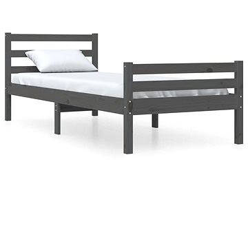 Rám postele šedý masivní dřevo 75 × 190 cm Small Single, 814781 (814781)