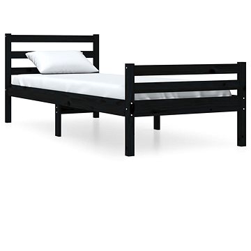 Rám postele černý masivní dřevo 75 × 190 cm Small Single, 814783 (814783)