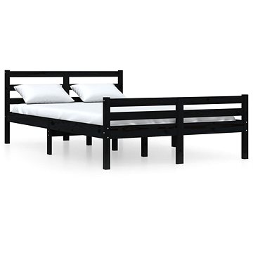 Rám postele černý masivní dřevo 120 × 190 cm Small Double, 814793 (814793)