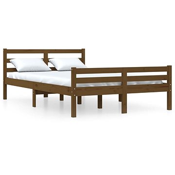 Rám postele medově hnědý masivní dřevo 140 × 190 cm, 814802 (814802)