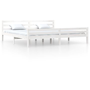 Rám postele bílý masivní dřevo 180 × 200 cm Super King, 814835 (814835)