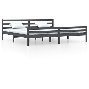 Rám postele šedý masivní dřevo 200 × 200 cm, 814841 (814841)