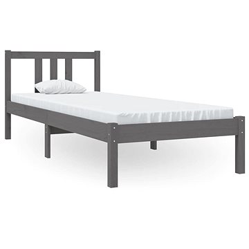 Rám postele šedý masivní dřevo 75 × 190 cm Small Single, 814846 (814846)
