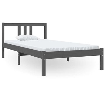 Rám postele šedý masivní dřevo 90 × 190 cm Single, 814851 (814851)