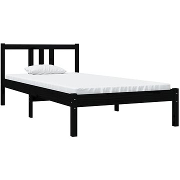 Rám postele černý masivní dřevo 90 × 190 cm Single, 814853 (814853)