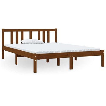 Rám postele medově hnědý masivní dřevo 135 × 190 cm Double, 814862 (814862)