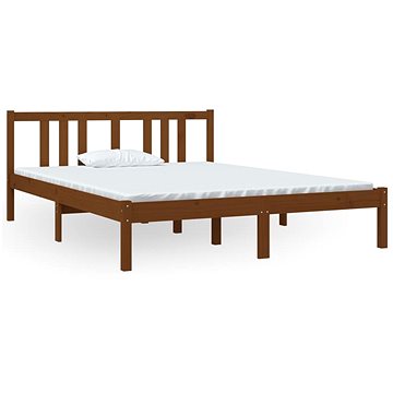 Rám postele medově hnědý masivní dřevo 140 × 190 cm, 814867 (814867)