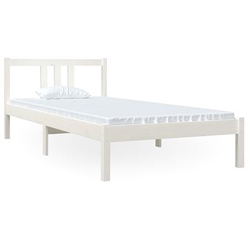 Rám postele bílý masivní dřevo 90 × 200 cm, 814870 (814870)
