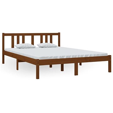 Rám postele medově hnědý masivní dřevo 140 × 200 cm, 814887 (814887)