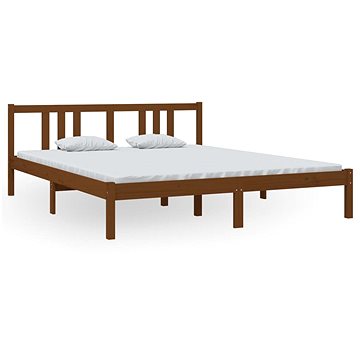 Rám postele medově hnědý masivní dřevo 160 × 200 cm, 814897 (814897)