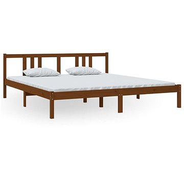 Rám postele medově hnědý masivní dřevo 180 × 200 cm Super King, 814902 (814902)