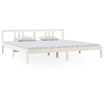 Rám postele bílý masivní dřevo 200 × 200 cm, 814905 (814905)